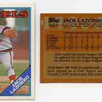          6, 1988: Lazorko, P, Angels, Topps 601
   