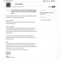          Memo, City of Hoboken: HURRICANE SANDY CHRONOLOGY & SEQUENCE OF EVENTS; Dec. 3, 2012. picture number 82
   