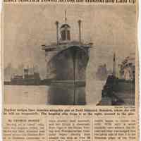 Article: Liner America is Towed Across the Hudson and Laid Up. NYT, Sept. 29, 1953. With two other articles.