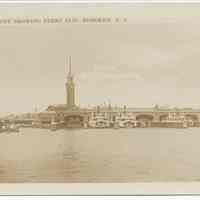 Postcard: Waterfront Showing Ferry Slip, Hoboken, N.J. No date, circa 1915-1925; unposted.