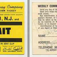 Ticket, weekly commutation: Erie Lackawanna Railway, between Hoboken & Summit; week ending May 31,1975.
