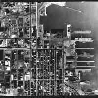 B+W 8" x 10" negative of aerial view of northeast Hoboken taken by Keystone Aerial Surveys, Inc., March 28, 1990