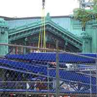          23: view SE of plaza area with installation of tower section underway
   