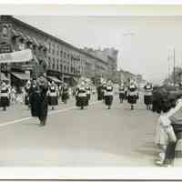 B+W photos, 8, of a Memorial Day or 4th of July parade seen marching south on Washington St. north of 5th St., Hoboken, n.d., ca. 1941.