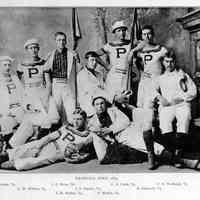 B+W photocopy of a printed photo of the "Baseball NIne, 1883" baseball team, no place, no date, 1883.