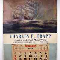 Wall calendar imprinted: Charles F. Trapp, Inc., Roofing and Sheet Metal Work, 416 Bloomfield St., Hoboken, N.J. N.d., ca.1960s.