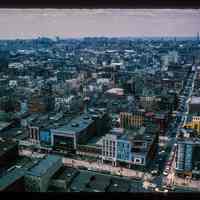 Color slide of aerial view from Hudson and 3rd looking SW