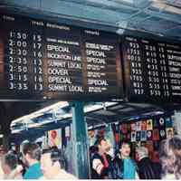 Color photo of the NJ Transit Train Festival, Hoboken 1989.