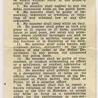 Public Notice of a supplement to an ordinance regulating the Police Department, Hoboken, 1937.