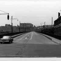 B+W photo of looking west up the Fourteenth St. Viaduct, Hoboken, n.d., ca. 1965-1969.