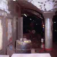 Color photo of the interior of the now-closed 19th Street PATH (Hudson & Manhattan) station in New York City, ca. 1987.