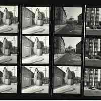 B+W negative contact sheet of images of Hoboken taken by John Conn. no date, [1976].