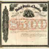 Bond, blank certificate: Hoboken City Water Scrip. $500. 1869.