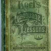 Hoboken Public School No. 1 textbook with decorative school ownership bookplate, 1889.