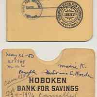 Bankbook: Hoboken Bank for Savings, Washington St. corner First St., Hoboken, N.J.; Kochendorfer; 1958-1972.