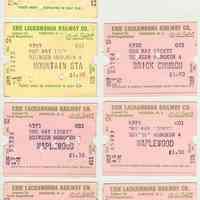 Tickets, one-way, 7: Erie Lackawanna Railway, between Hoboken & various stations; 1976.