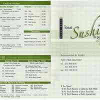 Menu: Rice Shop; Ideal Sushi to go. 304 Washington Street, Hoboken, (2006).