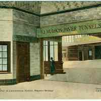          Digital image of Hudson & Manhattan R.R. postcard titled: Hudson Tunnels, Entrance at Lackawanna Station, Hoboken Terminal. 1908. Courtesy of Leon Yo picture number 1
   