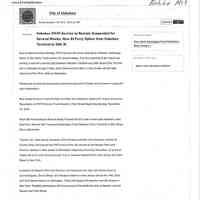          Memo, City of Hoboken: HURRICANE SANDY CHRONOLOGY & SEQUENCE OF EVENTS; Dec. 3, 2012. picture number 85
   