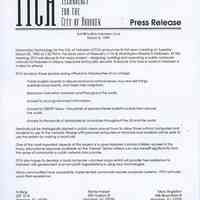 Press release for 1st open meeting of advocacy organization, ITCH (Information Technology for the City of Hoboken), March 8, 1993.