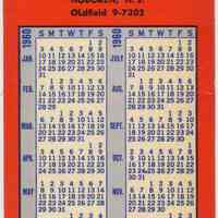 Pocket calendar for 1960 from Haven Savings and Loan Association, 41 Newark St., Hoboken.