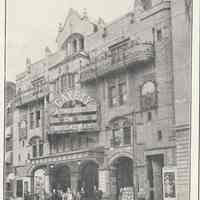 Printed B+W photograph of Gayety Theatre, 1013-1019 Washington St., Hoboken, no date, ca. 1908.