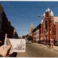 Color photo of Bloomfield Street looking north to Ninth Street, Hoboken, September 24, 1989.