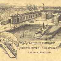 B+W Postcard: W&A Fletcher Company, Hoboken Historical Museum Invitation, 1990