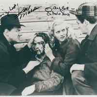 B+W photo of scene from "On the Waterfront" signed by Karl Malden & Eva Marie Saint; with certificate of authenticity.