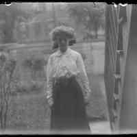 B+W 4" x 5" glass-plate negative of an unidentified woman, probably Florence Miller, no date.