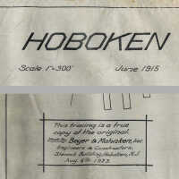          Map: Hoboken, showing placements of water lines and hydrant locations. 1915, 1923. picture number 3
   