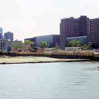 Color photos, 2, of site preparation for construction of office buildings & W Hotel on River St. from 1st to 3rd Sts., Hoboken, Spring 2000.