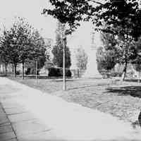 B+W photo negative of Civil War Soldiers Monument, west side of Hudson Square Park, Hoboken, n.d., ca. 1888-1895.