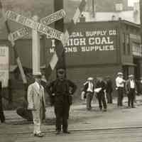          detail left center: railroad crossing signs; Lehigh Coal Supply Co.
   