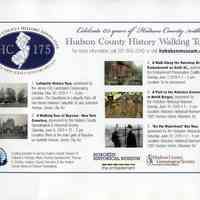 Flier: Hudson County Walking Tours. May-June 2015. Presented by Hudson County History Advocates et al.