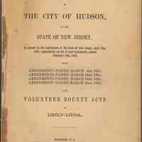 Charter of the City of Hudson, in the State of New Jersey, as passed...1855, amended 1860 with Amendments...1862-1864. Hoboken, 1864.