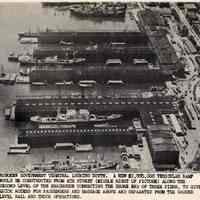 Digital image of B+W aerial photo of Hoboken piers 2 to 7, Hoboken, no date, circa 1945-1947.