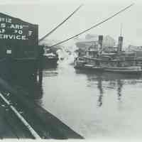 Digital image of photo of W.& A. Fletcher Company and U.S. Army Transport Service Pier, Hoboken, no date, ca. 1917-1919.