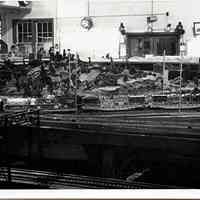 Photos, 3, of model train layout of N.Y. Society of Model Engineers at Lackwanna Terminal, Hoboken, n.d., ca. 1950-1957.