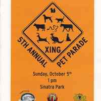 Program: Hoboken Pet Owners Guide. 5th Annual Pet Parade. Sunday, October 5th [2008.]