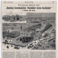          Article (Hamburg-American Line Hoboken piers): Die neuen Docks der Hamburg - Amerikanischen Packetfahrt - Actien - Gesellschaft “ in Hoboken, New Jersey. June 1883. picture number 4
   