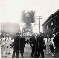 B+W photos, 6, of procession during Feast of the Madonna Dei Martiri; at St. Ann Church, Hoboken, n.d., ca. 1935-1937.