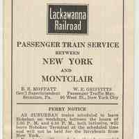 Timetable: D.L.& W. R.R.; Passenger service between N.Y. & Montclair; Eff. Jan. 25, 1932.