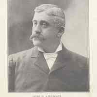 Printed B+W photograph of Ivins D. Applegate, First Chief, Hoboken Fire Department, Hoboken, ca. 1908.