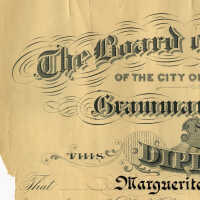          Diploma: Grammar School No. 1, Marguerite V. Hildemann, Hoboken, June 26, 1914. picture number 3
   