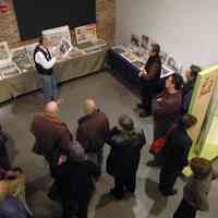 Color photos, 26, of Jim Hans giving gallery talk during 100 Hoboken Firsts exhibition, HHM, Hoboken, March 26, 2006.