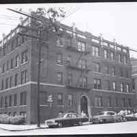 B&W photo of apartment building at 69-71 Claremont Avenue, Jersey City.