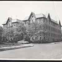 B&W photo of apartment building at 163 Huntington Terrace, Newark.