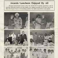 Newsletter: Second Opinion. St. Mary Hospital (Hoboken), May 1981; Service Awards Luncheon, May 14, 1981.