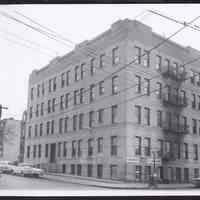 B&W photo of mixed-use apartment building at 149 Grant Avenue, Jersey City.